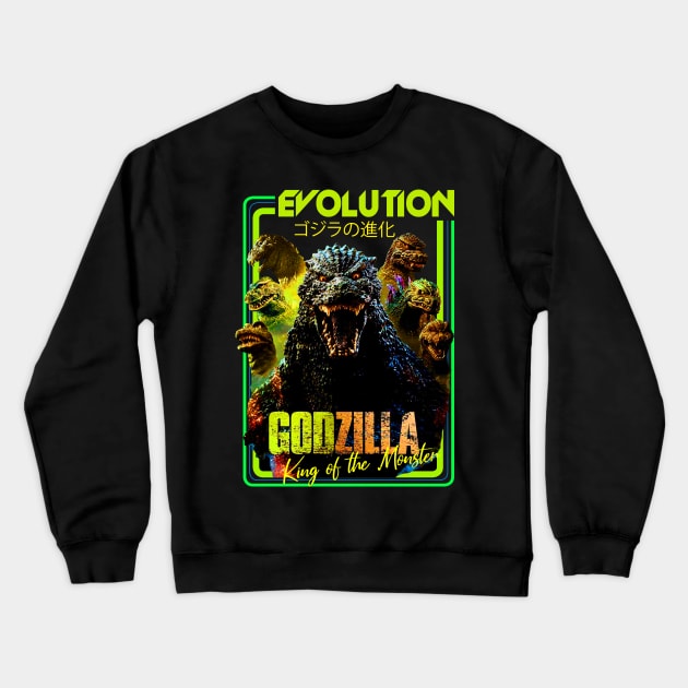 GODZILLA EVOLUTION Crewneck Sweatshirt by RAINYDROP